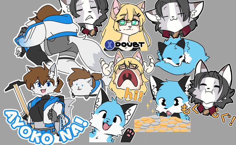 OC stickers, typical stickers